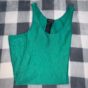 BEBE bright teal green bodycon shimmer dress